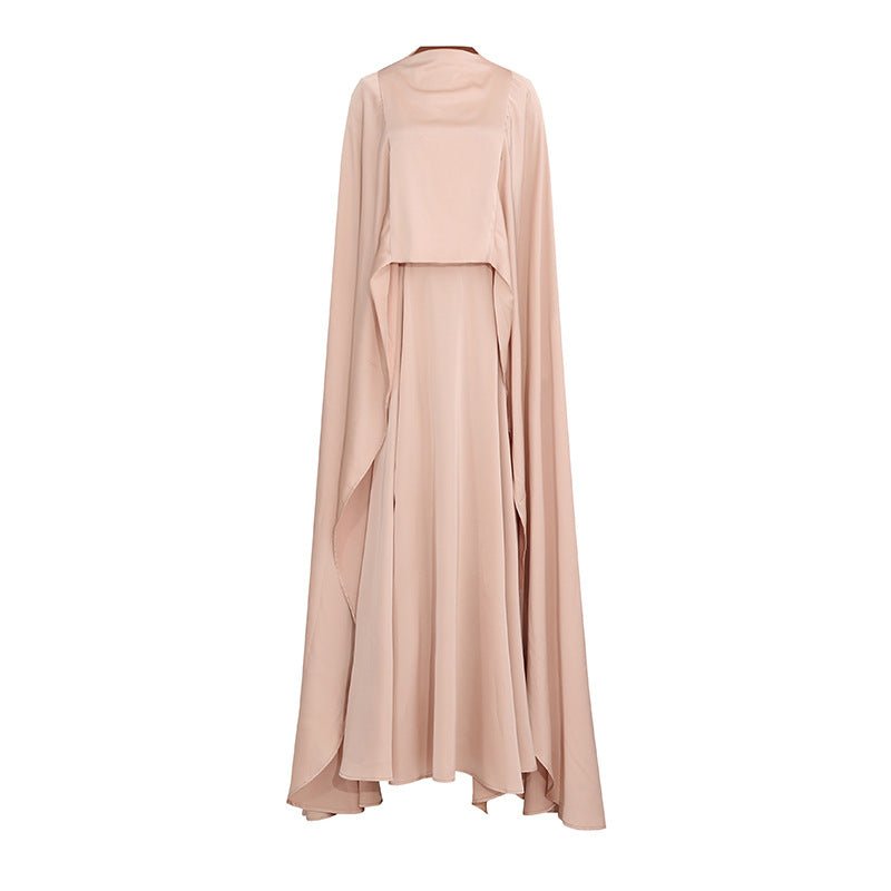 Champagne Satin Cape & Skirt Set(MS314)