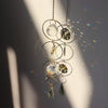 Chandelier Crystal Wind Chime Pendant Metallic Hoop Moon Rainbow Maker Sun Hanging Drop Crystal For Window Curtains Home Decor Gifts Photography Prop