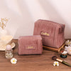 Checkered Velvet Cosmetic Case Multi-Functional Travel Organizer Toiletry Bag (MAC268)
