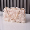 Chiffon Rose Evening Bag | Floral Clutch with Crystal Chain Strap (MAC355)