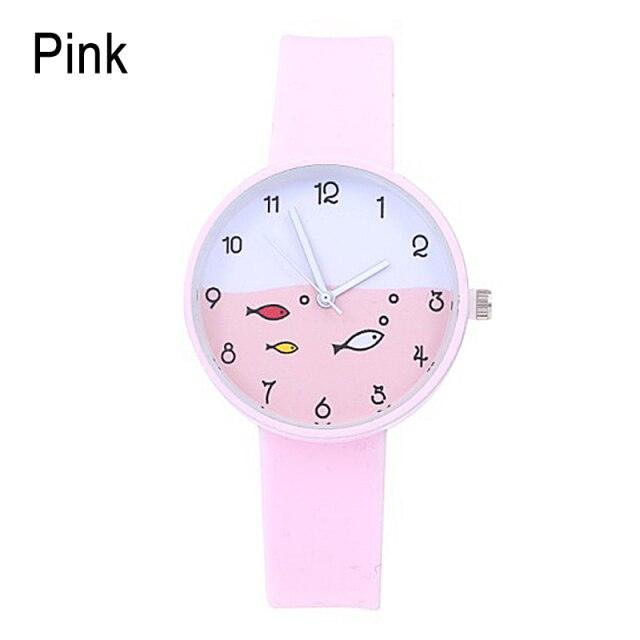 Children Quartz Sports Watch Waterproof Silicone Strap Outdoor Simple Children Wristwatch Colorful Boys Girls Watches Teenagers Student Time Wrist Watch Soft Silicone Band