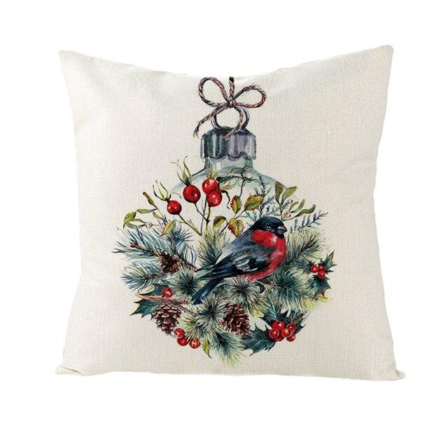 Christmas Cover Cushion For Home Decor Pillowcase Santa Claus Christmas Throw Pillow Covers Waterproof Outdoor Pillow Covers Cotton Linen Christmas Pillow Covers Linen Print Merry Christmas Navidad 2022 New Year Gift 45x45CM