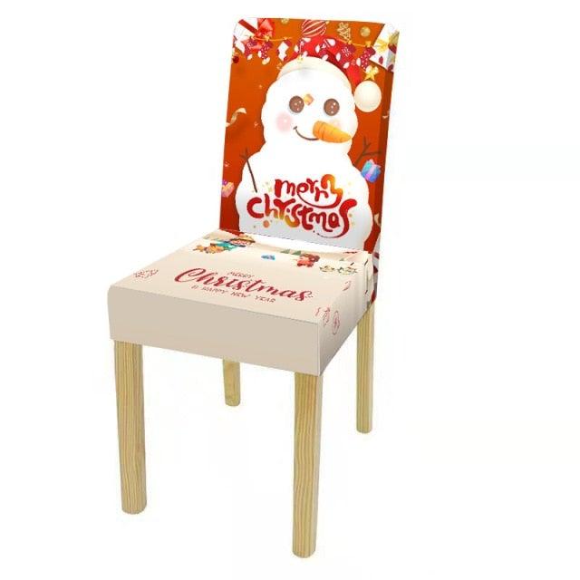 Christmas Decoration Set Stylish Christmas Chair Cover Decoration Jacquard Removable Washable Cushion Covers Armchair Modern For Home Banquet Hotel Spandex Holiday Parsons Chair Cover for Christmas Decoration Home Decor Ceremony Santa Claus