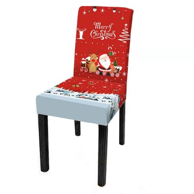 Christmas Decoration Set Stylish Christmas Chair Cover Decoration Jacquard Removable Washable Cushion Covers Armchair Modern For Home Banquet Hotel Spandex Holiday Parsons Chair Cover for Christmas Decoration Home Decor Ceremony Santa Claus