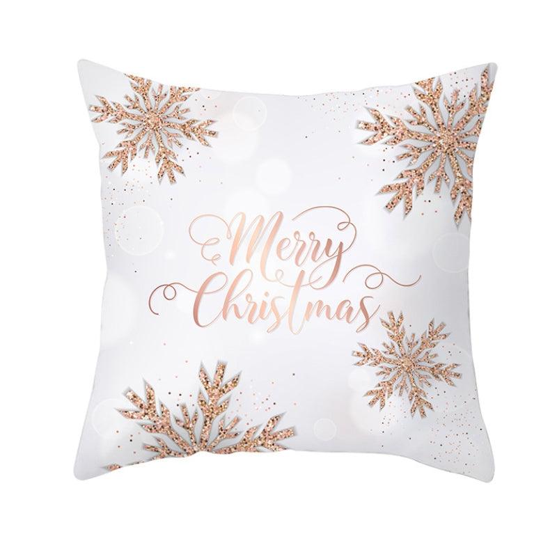 Christmas Decorations Snowflake Santa Claus Merry Christmas Cover Cushion Pillowcase Xmas Holiday Couch Pillows Rustic Christmas Decorations Winter Pillowcase for Living Room Home Happy New Year