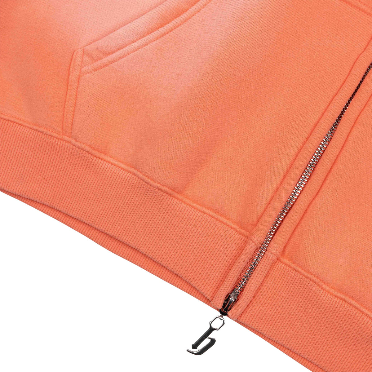 Common Hype Cropped Fleece Zip Up Hoodie Salmon