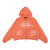 Common Hype Cropped Fleece Zip Up Hoodie Salmon