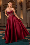 Ladivine CK2405 Luxurious Ball Gown Mikado Strapless Sweetheart