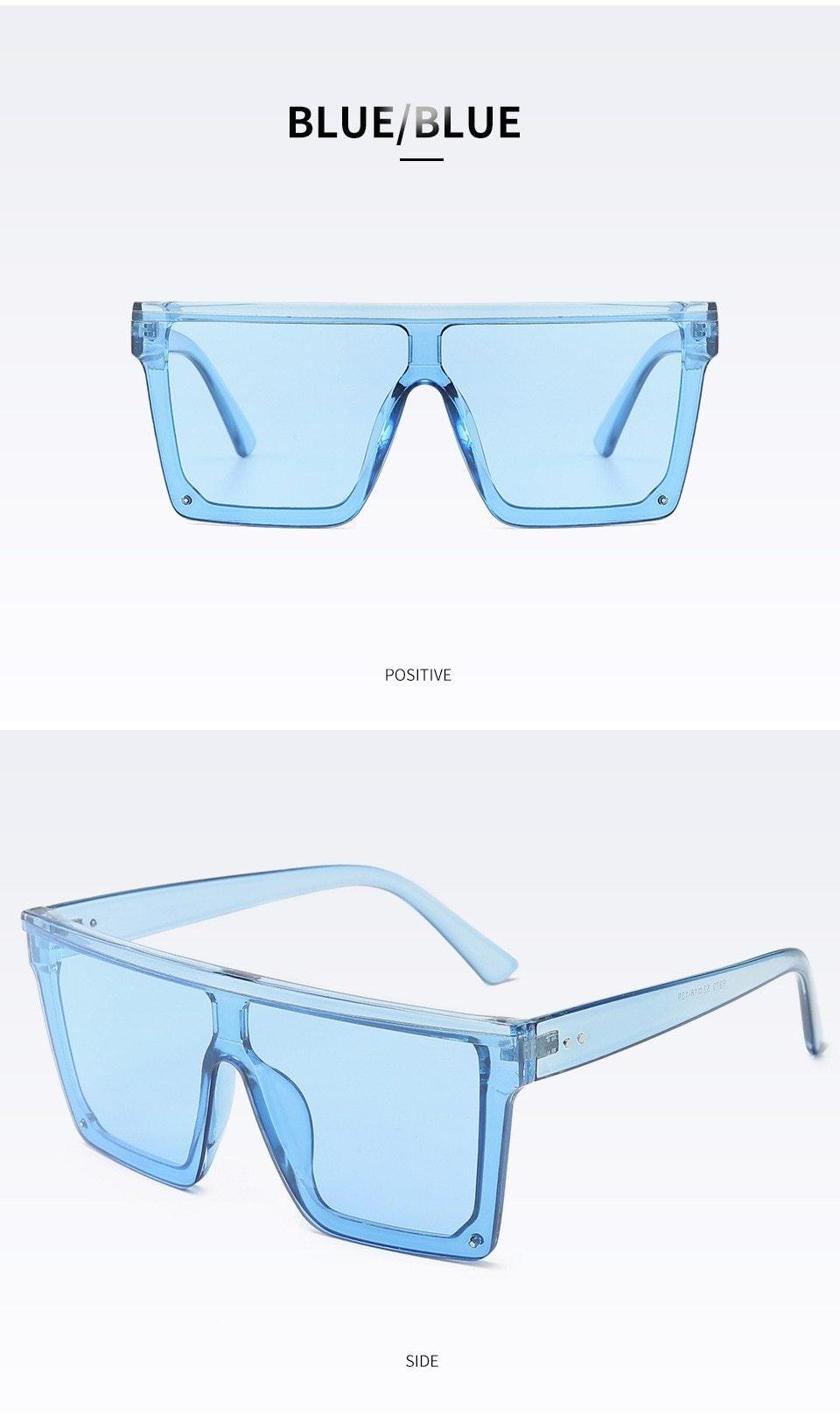 Classic Male Big Black Sunglasses For Men & Women New Fashionable Design New Mirror Pink Square  Oversize Square Sunglasses for Women Men