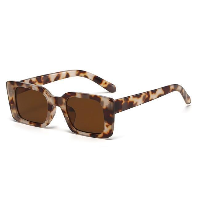 Classic New Rectangle Shape Sunglasses For Women Rectangle Sunglasses for Women 90’s Vintage Shades Square Thick Frame Glasses Luxury Design New Small Square  Eyewear Decent Shades