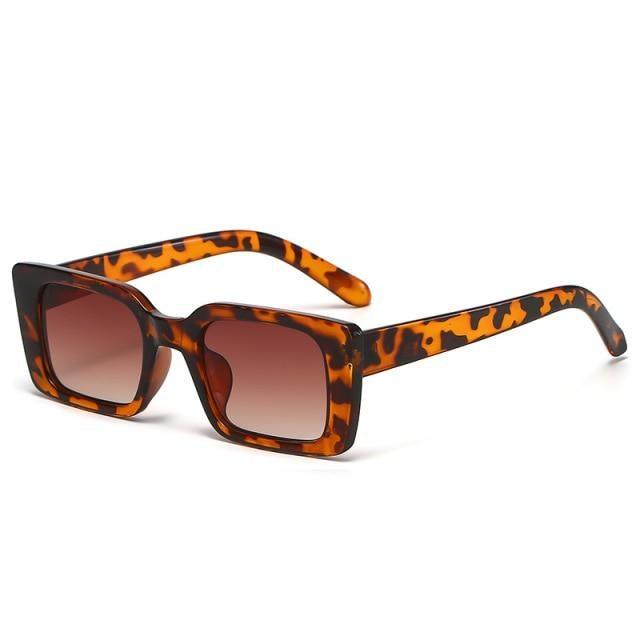 Classic New Rectangle Shape Sunglasses For Women Rectangle Sunglasses for Women 90’s Vintage Shades Square Thick Frame Glasses Luxury Design New Small Square  Eyewear Decent Shades