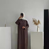 Classic Round Neck Pullover Maxi Dress | Minimalist Solid Color Fall Winter Dress(MA318)