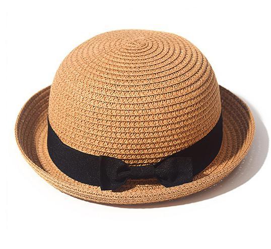 Classic Simple Female Hat For Summer Beach Hat Casual Lady Summer Solid Color Straw Hat Women Elegant Hat Traveling Hats UV Protection Sun Cap Women Flat Bowknot Design Cute Cap Girls Hat 56-58cm