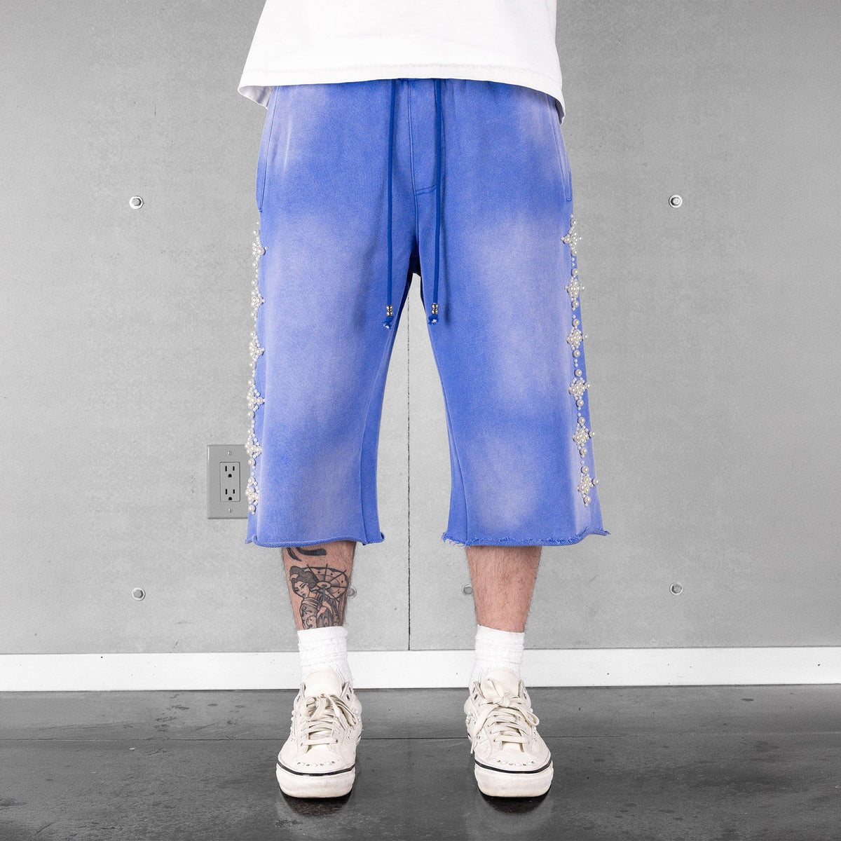 Commons Pearled Star Sweatshort Royal Blue