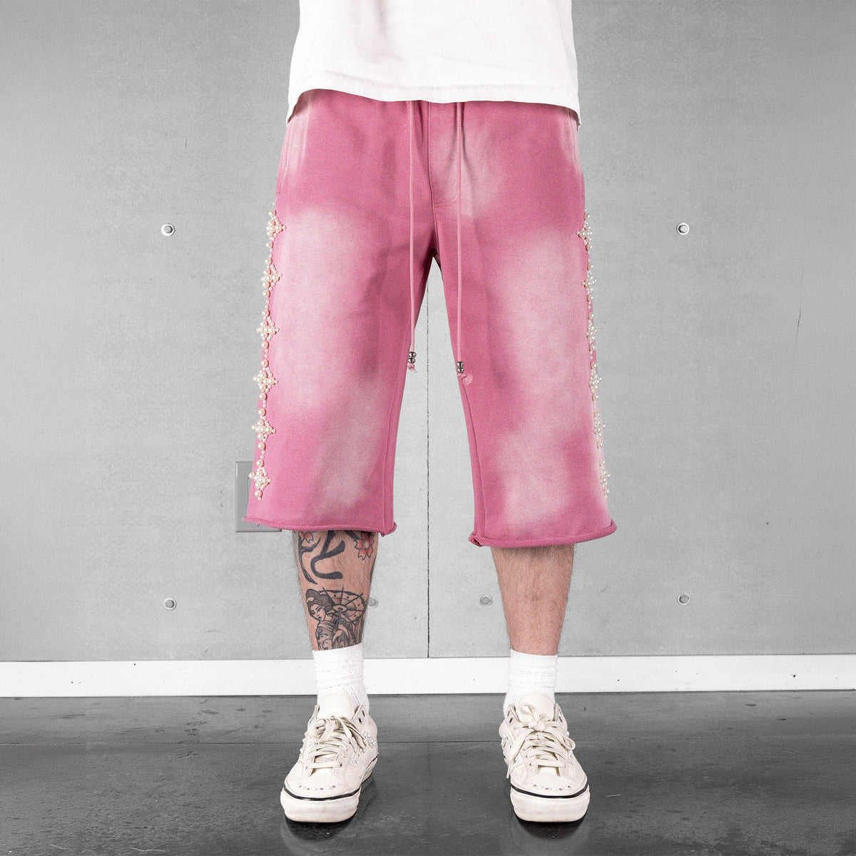 Commons Pearled Star Sweatshort Pink