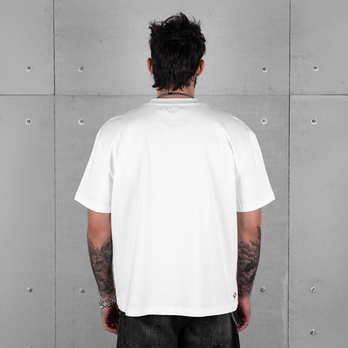 Commons Blank Star Embroidered Tee White