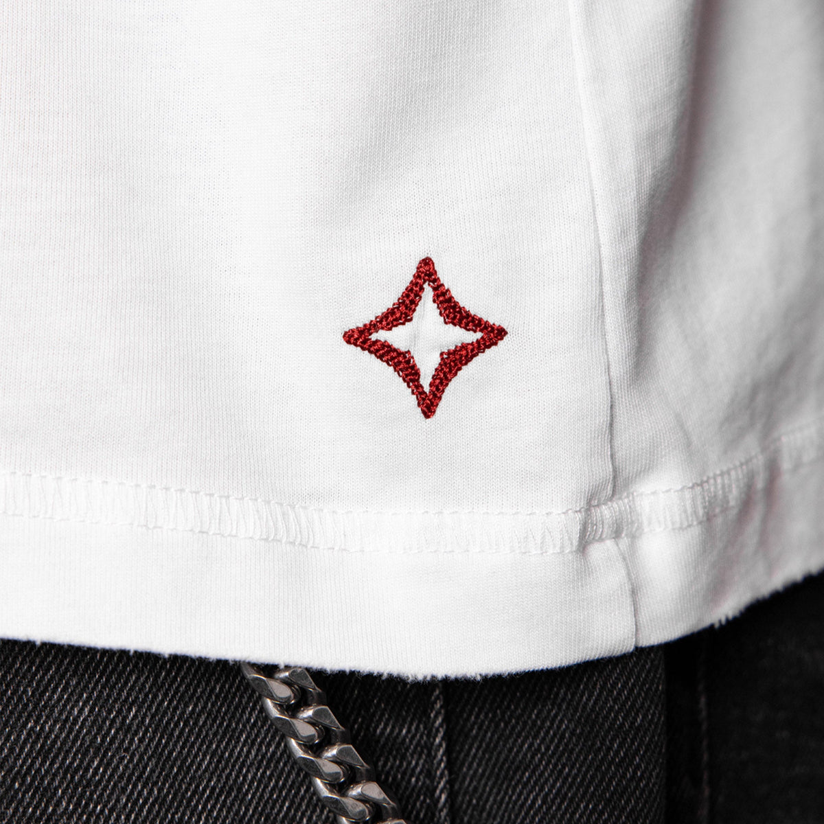 Commons Blank Star Embroidered Tee White