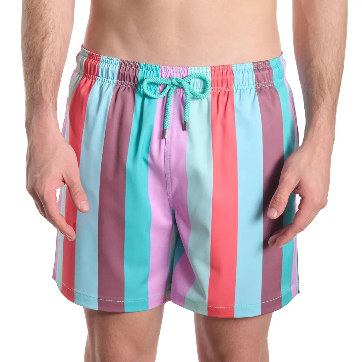 Men’s Premium Compression-Lined Hybrid Shorts – Coastal Cabana - Zest