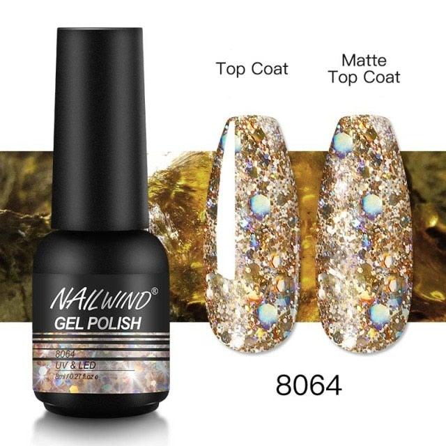 Colorful Glossy Gel Nail Polish 8ml Modern Permanent UV LED Nails Gel Luxury Fashion For Women and Girls Shine Design