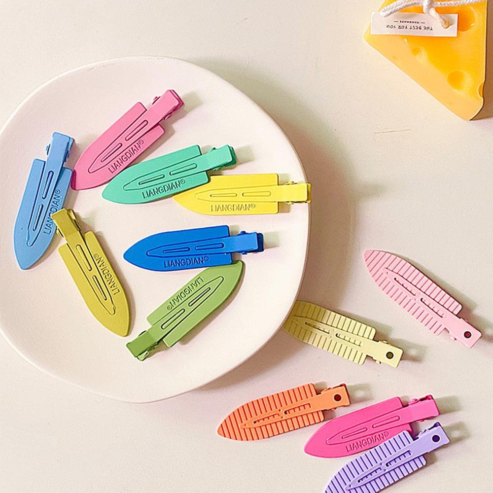 Colorful Hair Clips Seamless Metal Barrettes No Mark Pin Curl Clip Makeup No Crease Hair Styling Tools Modeling Styling Tools Hairpin Gorgeous Hair Accessories For Women