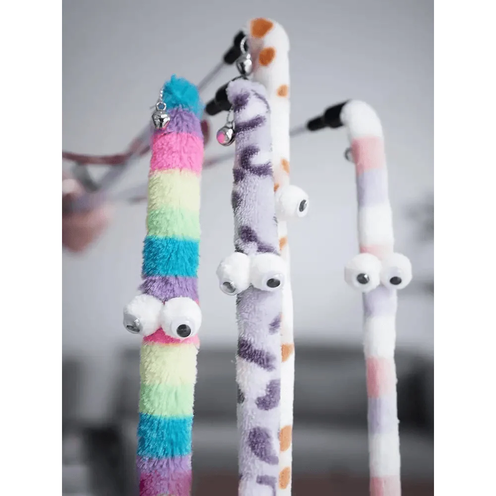 Colorful Rod Wand Feather Teaser Exerciser For Cats Soft Funny Interactive Toy For Pets Cute Cat Accessories