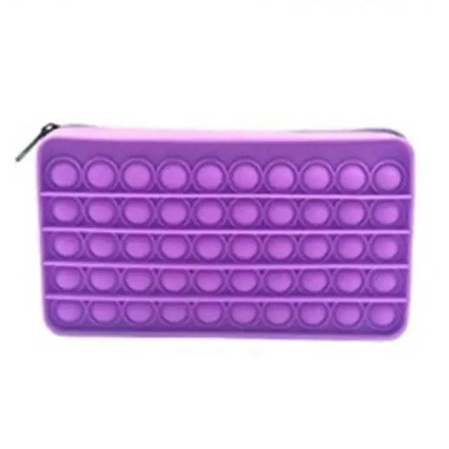 Colorful Stress Relief Squeeze Anti Stress Pop It Soft Pencil Case For Students Rainbow Color School Case