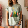 Abstract Mountains And Moon Silhouette Landscape Under Night Sky Comfort Colors Tee