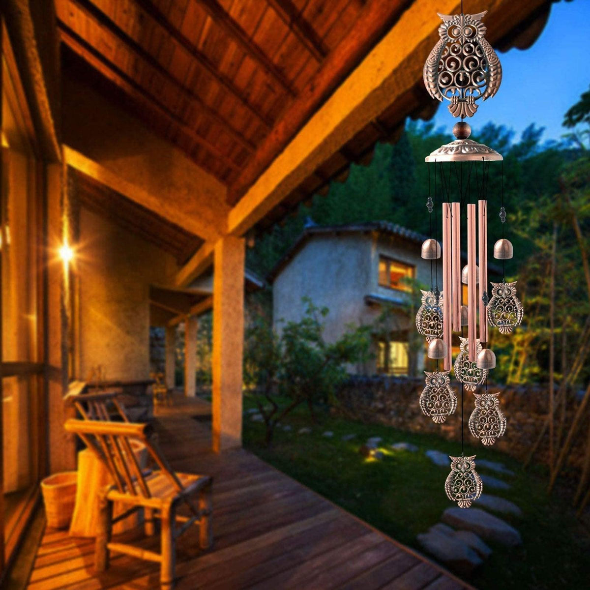 Copper Wind Chimes Outdoor Classic Wind Chimes Memorial Wind Chime Gifts for Grand Mother Garden Yard Decor Gift