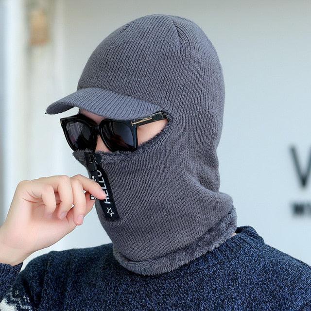 Coral Fleece Winter Women Knitted Hats Add Fur Warm Winter Hats For Women With Zipper Keep Face Warmer Balaclava Pompoms Cap Balaclava Gorgas Bonnet Knitted Hat Windproof Ski Mask Cold Weather Face Mask Motorcycle Balaclava Hood Warmer Winter Sports Cap