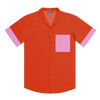 Men’s Short Sleeve Tailored Fit Button-Down Shirt – Coral Flame