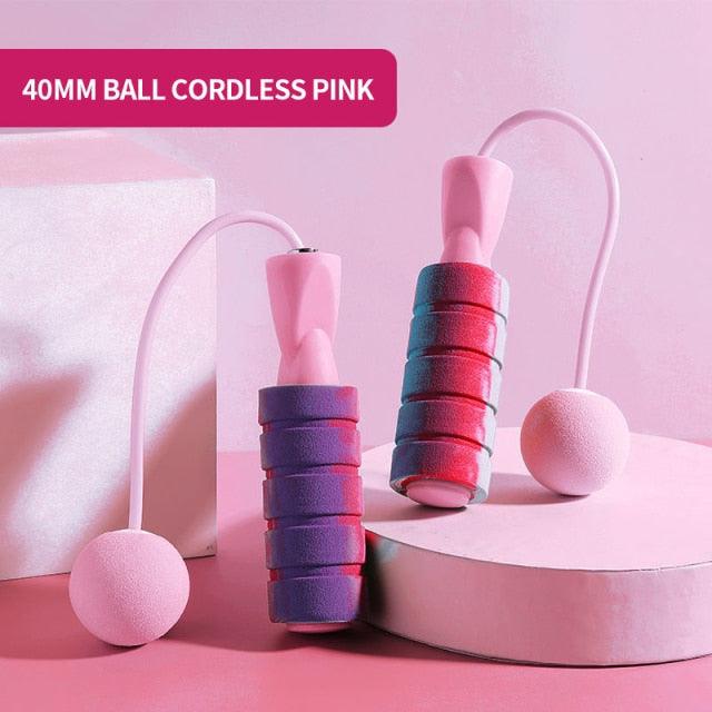 Cordless Skipping Rope Weight-Bearing Ball Sports Fitness Womens Indoor Dual-Use Weight Loss Sports Professional Fat Burning Ball Bearing Fast Rope Skipping Adjustable Memory Foam Anti Skid Handle Skipping Rope New Fitness Speed Rope For Men And Women