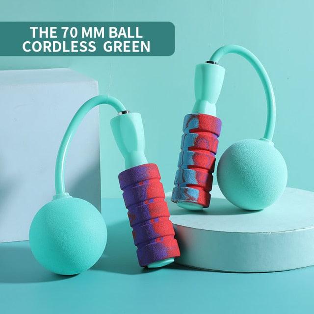 Cordless Skipping Rope Weight-Bearing Ball Sports Fitness Womens Indoor Dual-Use Weight Loss Sports Professional Fat Burning Ball Bearing Fast Rope Skipping Adjustable Memory Foam Anti Skid Handle Skipping Rope New Fitness Speed Rope For Men And Women
