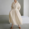 Polo Collar Long Sleeve Maxi Dress(MS116)