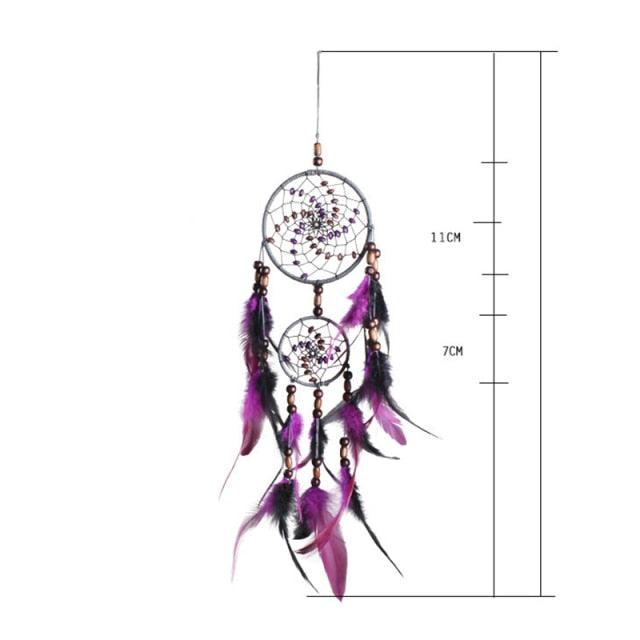 Creative Handmade Five-ring Dream Catcher Pendant Living Room Bedroom Decor Beautiful Hanging Ornament Elegant Wall Art Decoration For Windows Balcony Bedroom & Wedding Party Gift For Girls  Kids