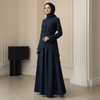 Cross-Wrap Waist Top & A-Line Maxi Skirt Set(MS475)