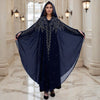 Crystal & Pearl Embellished Hooded Cape Abaya (MA366)