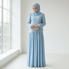 Crystal Waist Chain Dress with Ruffle Cuffs(MS306)
