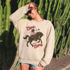Cupid Aim For A Cowboy Horse Western Country Valentines Day Graphic Cozy Sweatshirt