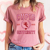 Cupid University Love Campus Romance Illustration Premium Soft Ring-Spun Cotton Graphic Tee