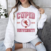 Cupid University Love College Spirit Valentine's Day Edition Cozy Graphic Sweatshirt