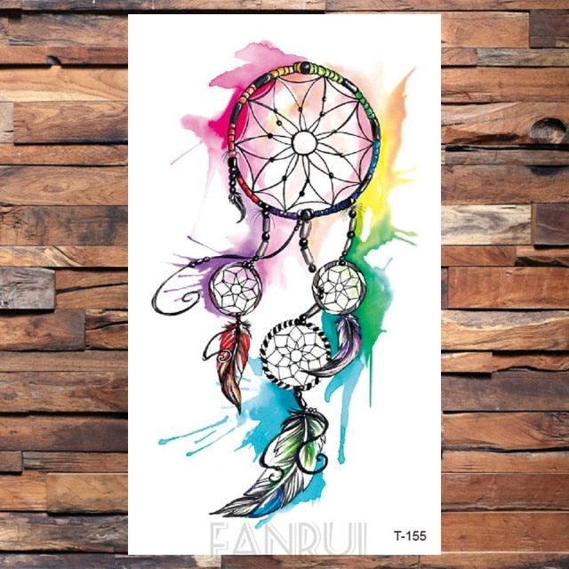 Cute Black Birds Temporary Waterproof Stickers Tattoo Flower Body Elegant Bird Butterfly Style For Womens