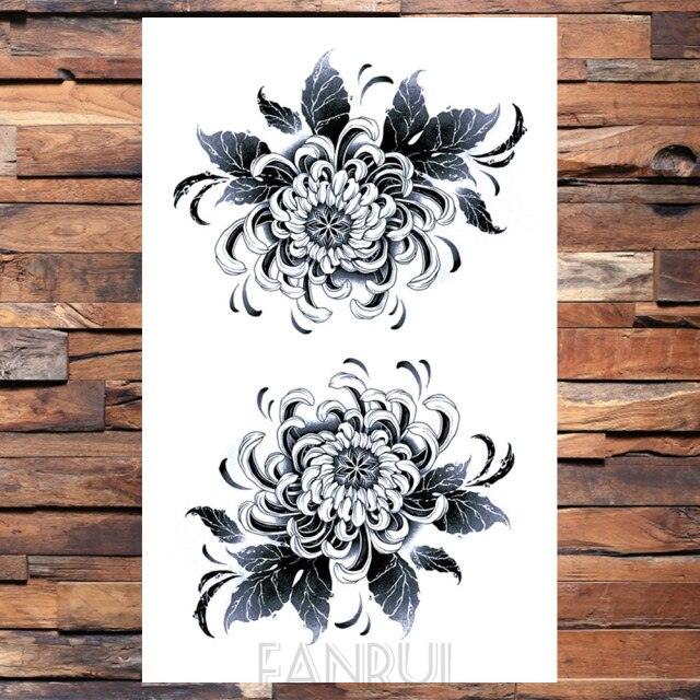 Cute Black Birds Temporary Waterproof Stickers Tattoo Flower Body Elegant Bird Butterfly Style For Womens