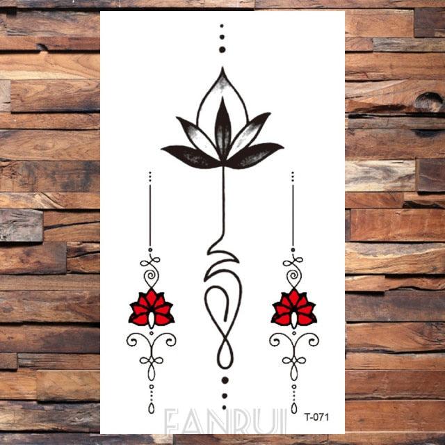 Cute Black Birds Temporary Waterproof Stickers Tattoo Flower Body Elegant Bird Butterfly Style For Womens