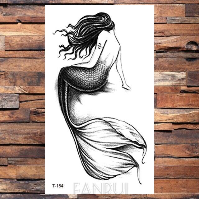 Cute Black Birds Temporary Waterproof Stickers Tattoo Flower Body Elegant Bird Butterfly Style For Womens