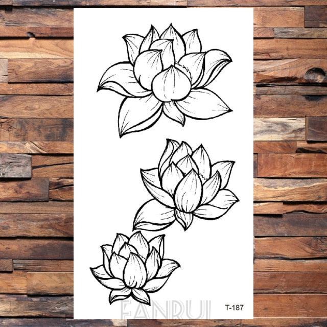 Cute Black Birds Temporary Waterproof Stickers Tattoo Flower Body Elegant Bird Butterfly Style For Womens