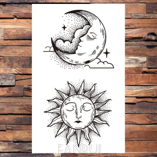 Cute Black Birds Temporary Waterproof Stickers Tattoo Flower Body Elegant Bird Butterfly Style For Womens