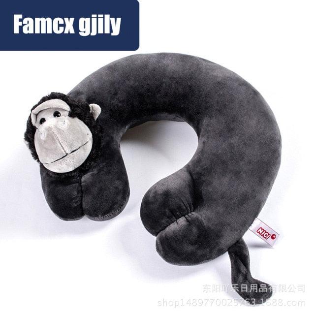 Cute Cartoon Animal U-shaped Memory Travel Pillow Neck Support Headrest Office Car Airplane Sleep  Soft Travel Neck Pillow Animal for Neck & Head Support Cute Wild Life Stuffed Pillow Accessory for Naps Novelty Stuffed Animal For Adults And Children