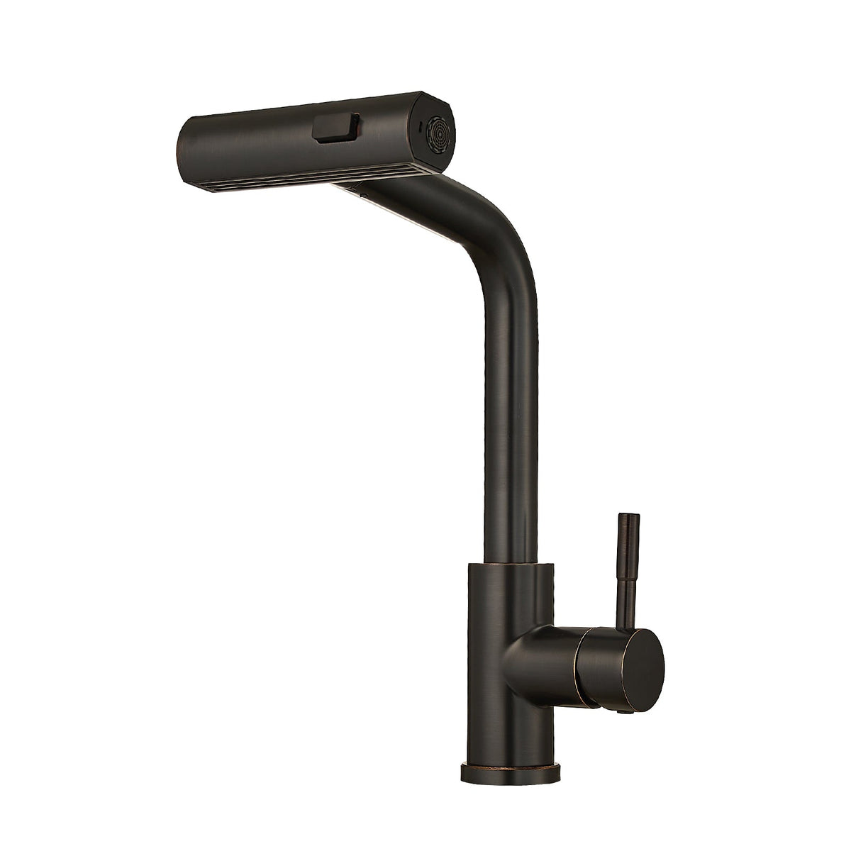 360° Rotation Pull-Down Kitchen Faucet with 3 Spray Modes - Oil Rubbed Bronze /Stainless Steel High-Arc Sink Faucet