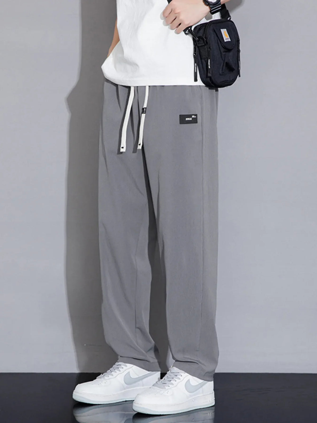 Men's Plus Size Casual Drawstring Wide Leg Pants