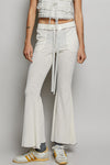 POL Drawstring Textured Ribbed Knit Pants